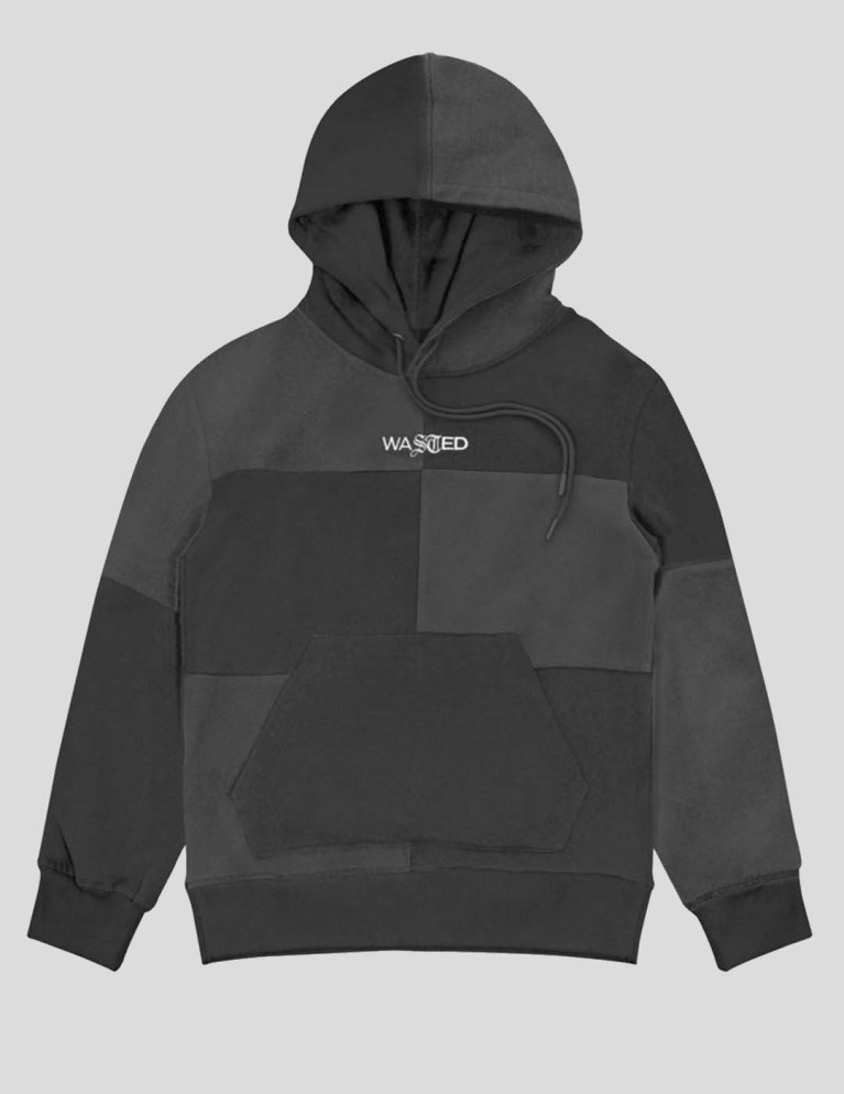 Sudadera WASTED PARIS patchwork hoodie black