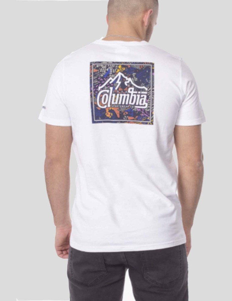 Camiseta COLUMBIA rapid ridge back graphic tee white summit se