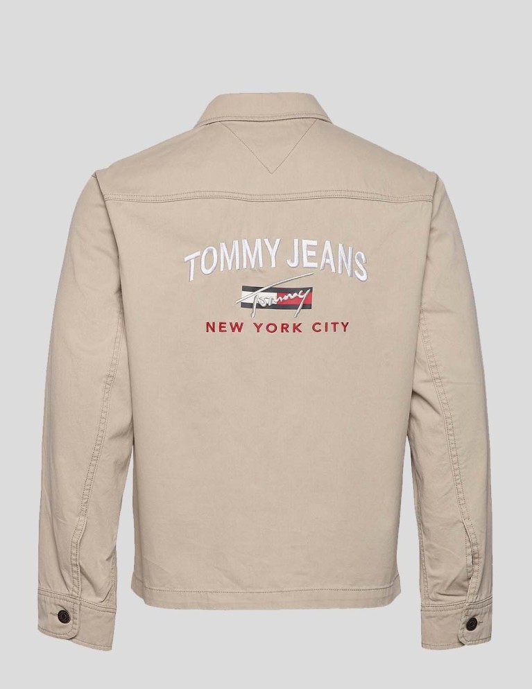 Camisa TOMMY JEANS tj us back graphic overshirt soft beige
