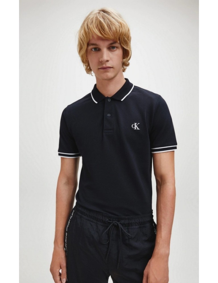Camiseta CALVIN KLEIN tipping slim polo black