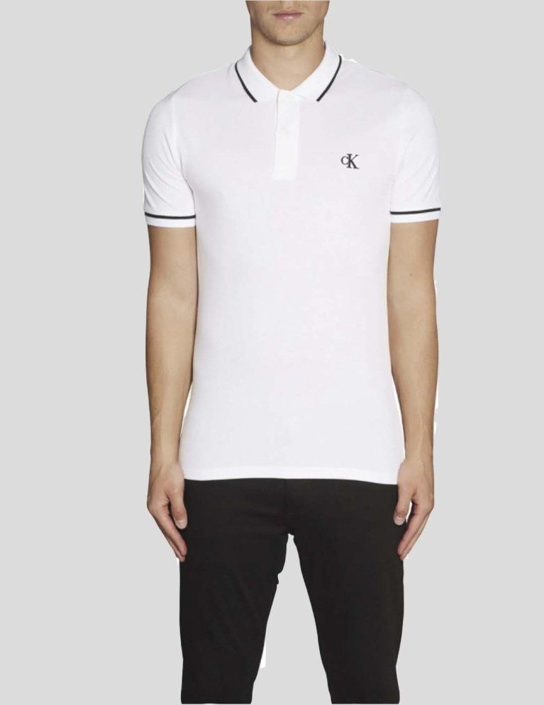 Camiseta CALVIN KLEIN tipping slim polo white