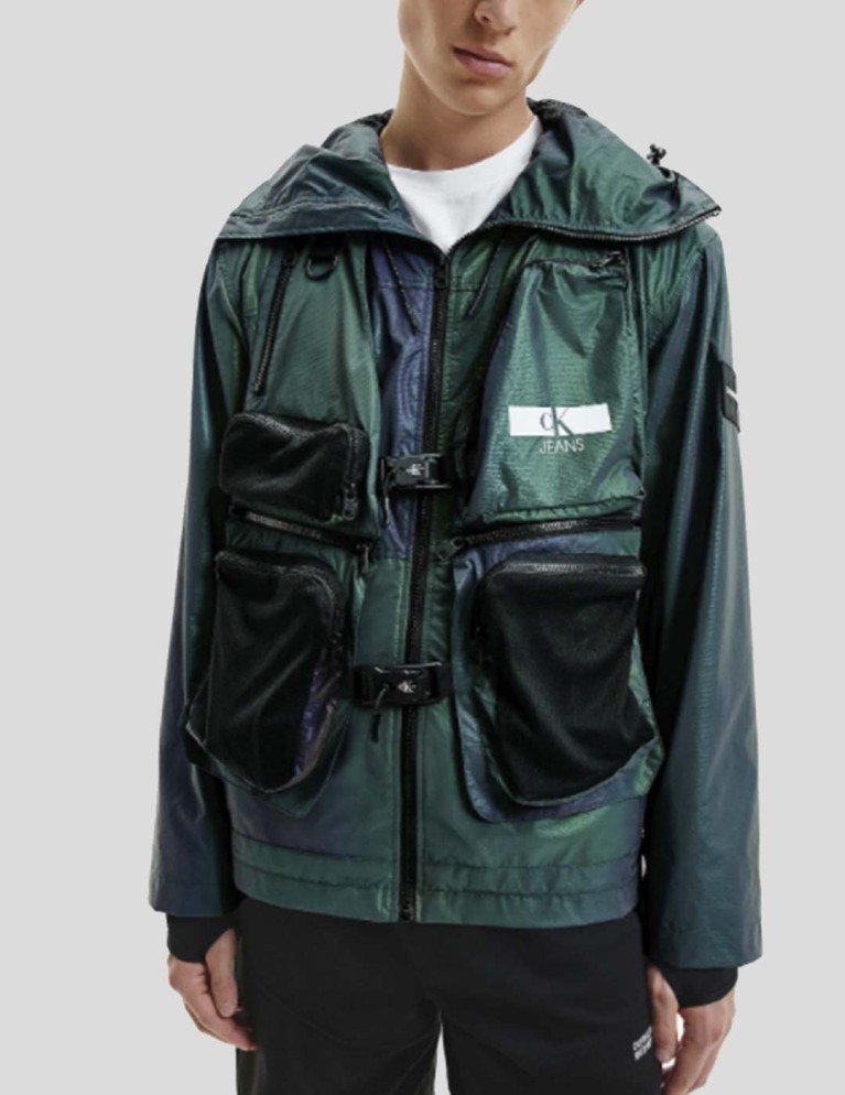 Chaqueta CALVIN KLEIN iriscent 2 in 1 utility jacket  reflective iriscent