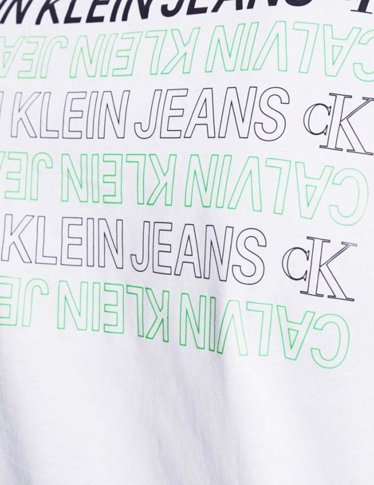 Camiseta CALVIN KLEIN ck repeat text graphic tee bright white