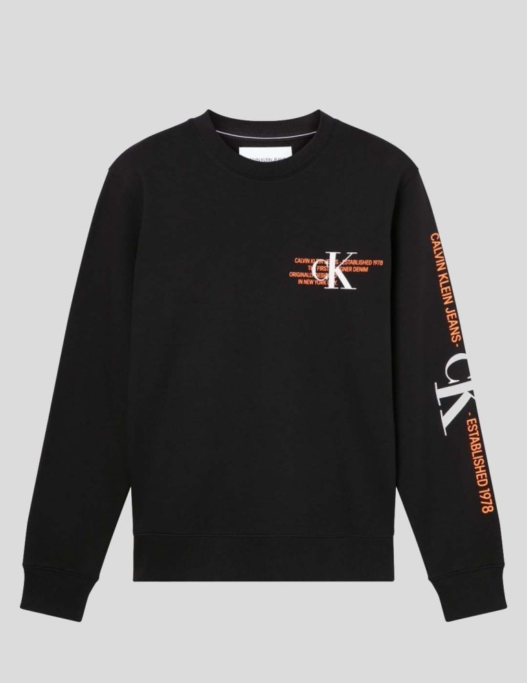 Sudadera CALVIN KLEIN urban graphic logo crew black