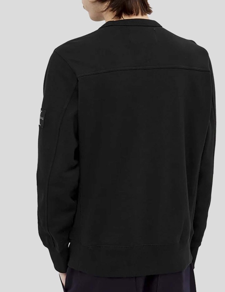 Sudadera CALVIN KLEIN monogram sleeve badge crew black