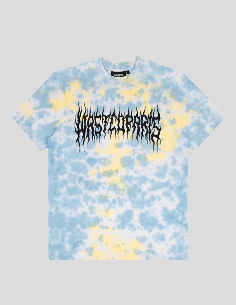 Camiseta WASTED PARIS tie & dye fire bridge tee yellow blue