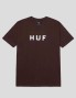 T-shirt HUF essenziali og logo tee cioccolato