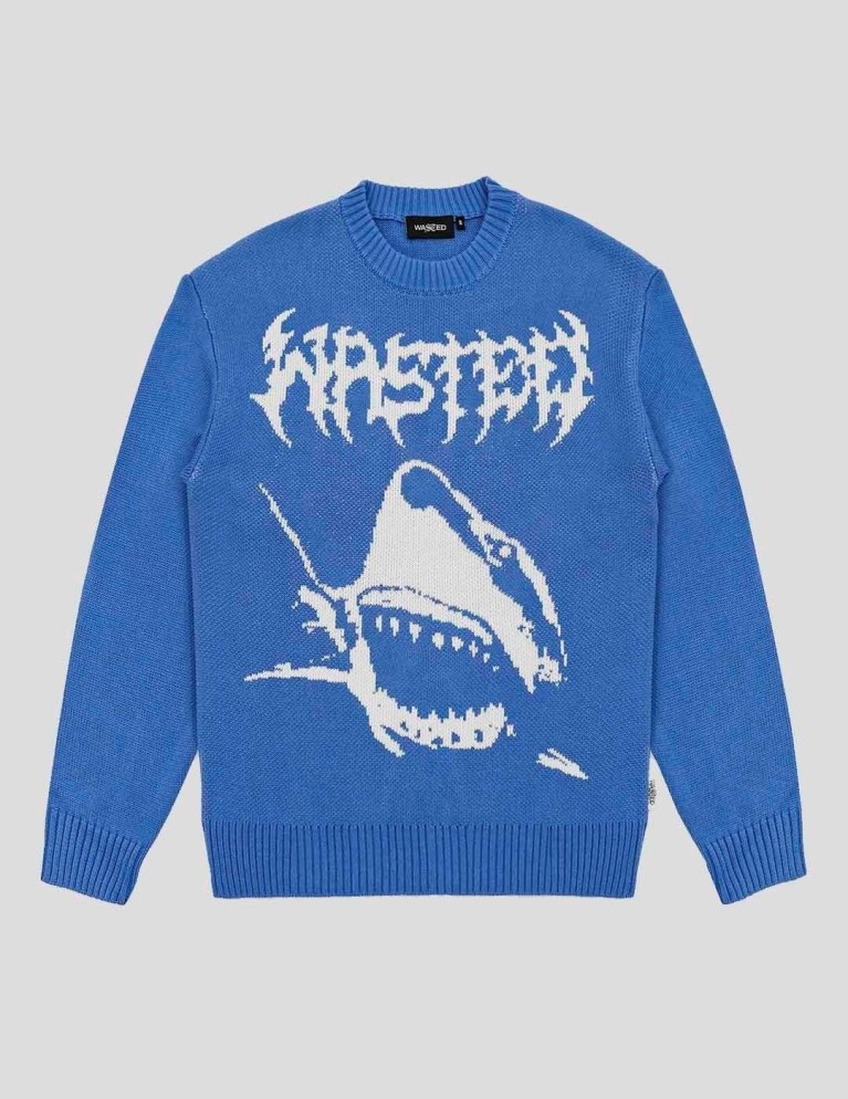 Sudadera WASTED PARIS swell sweater ocean blue