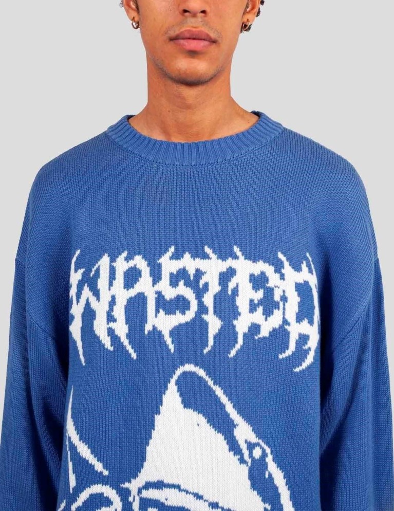 Sudadera WASTED PARIS swell sweater ocean blue