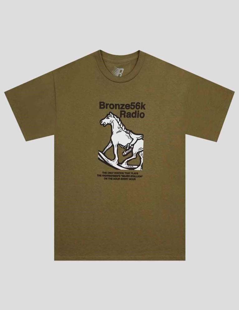 Camiseta BRONZE 56K silver station tee military green