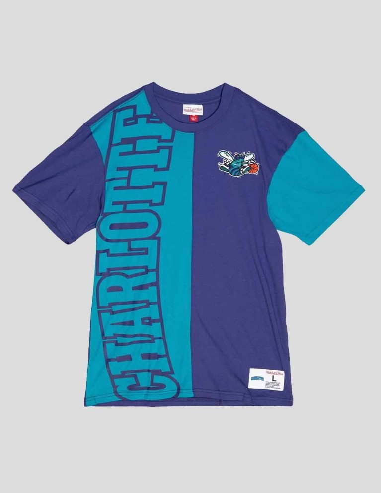 Camiseta MITCHELL & NESS play by play 2.0 charlotte hornets tee teal/purp