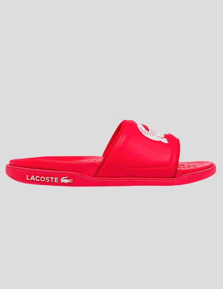 Chanclas LACOSTE croco dualiste red/wht