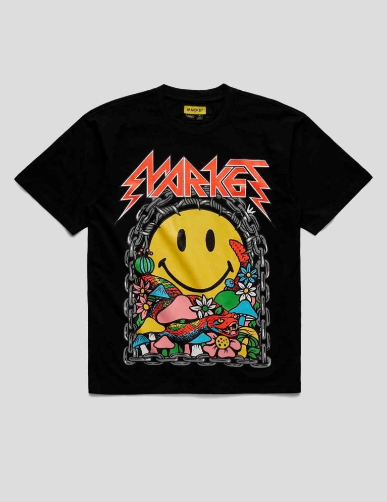 Camiseta MARKET x smiley iron market tee black