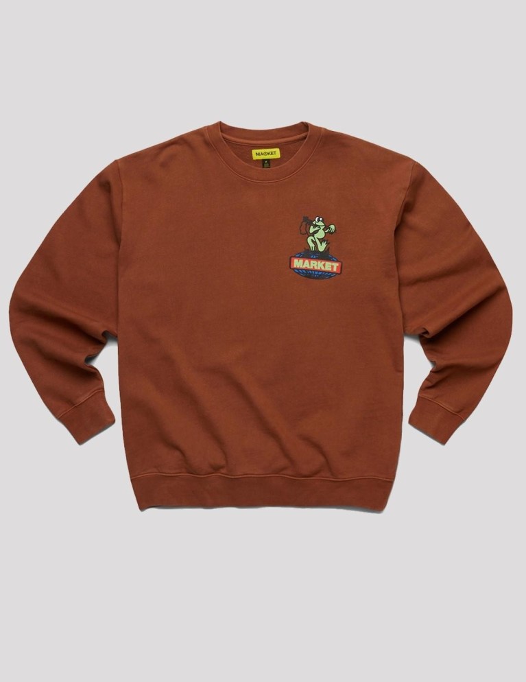 Sudadera MARKET gone camping washed crewneck washed brown