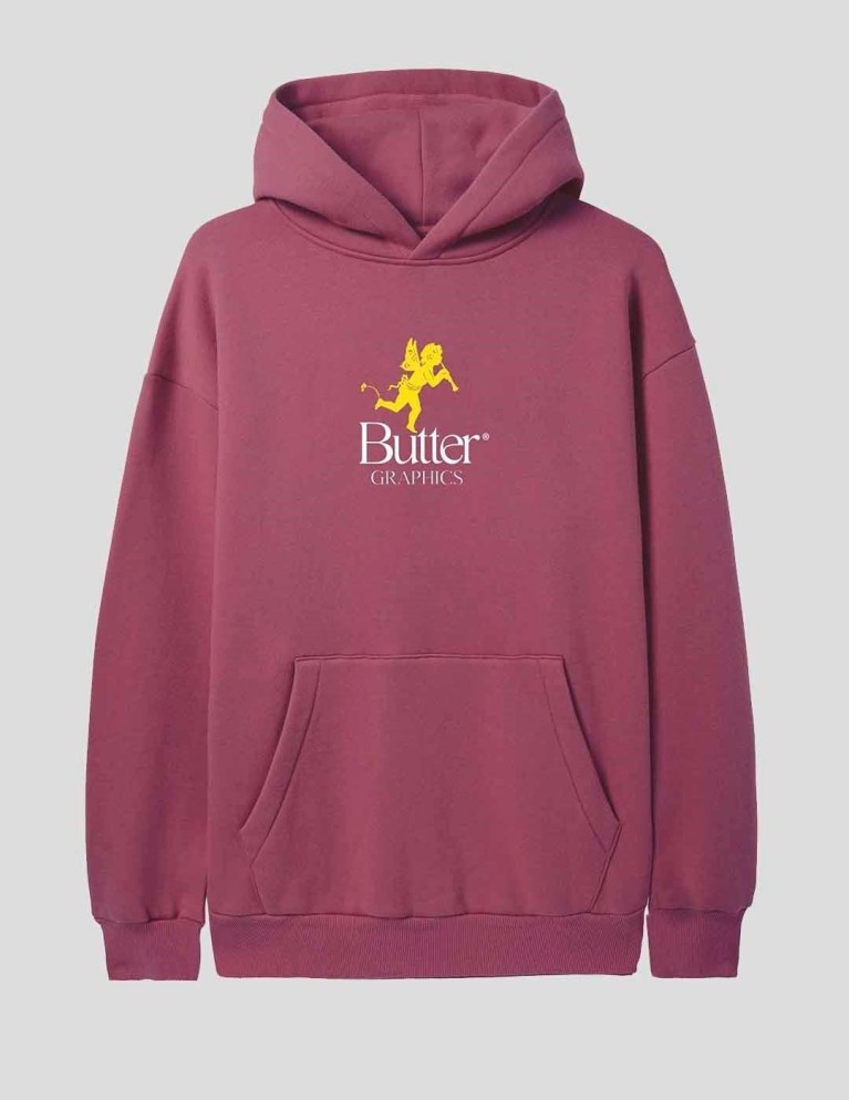 Sudadera BUTTER GOODS pixie logo pullover hood wine