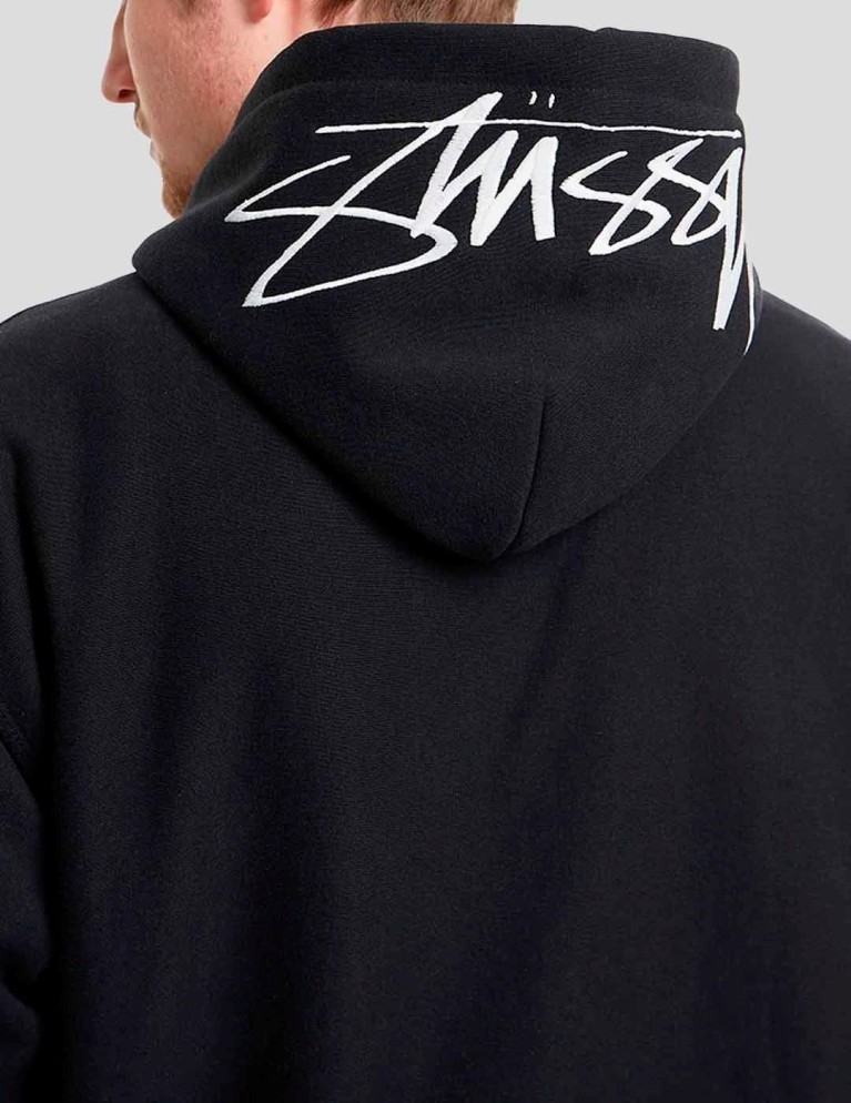 Sudadera STUSSY back hood applique hood black