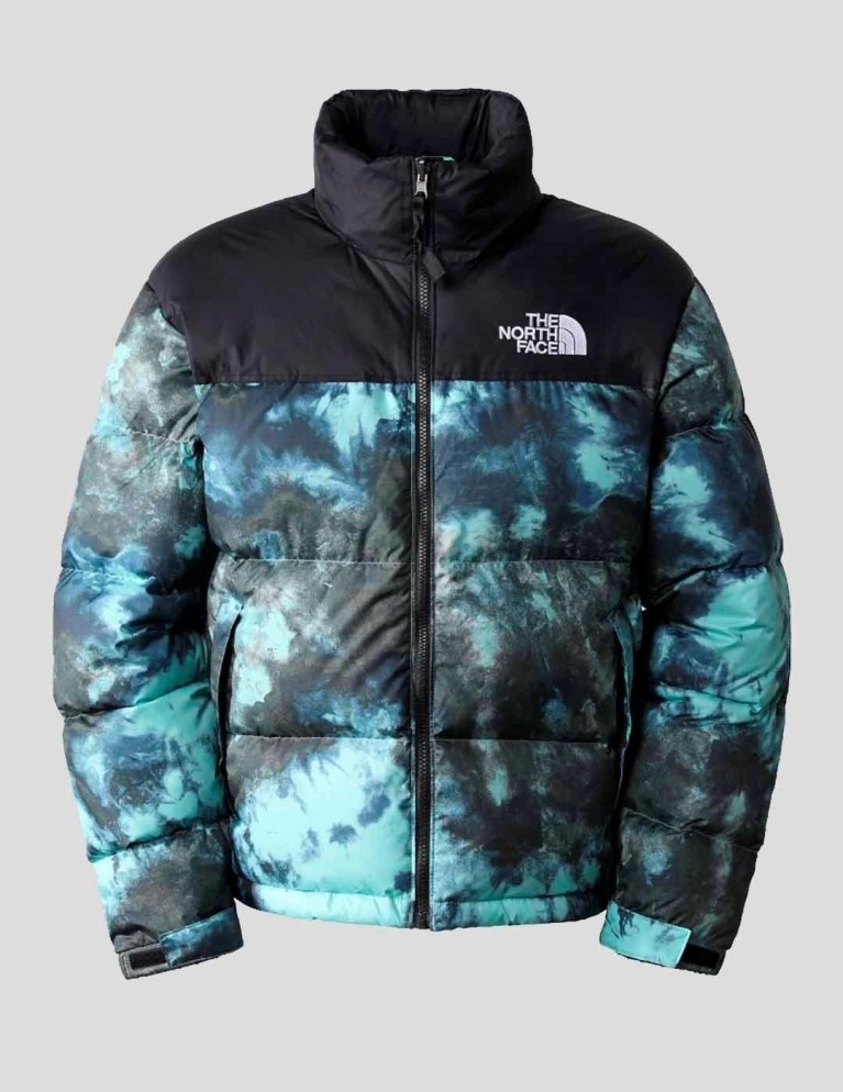 Cazadora THE NORTH FACE 1996 retro nuptse printed jacket wasabi ice dye print