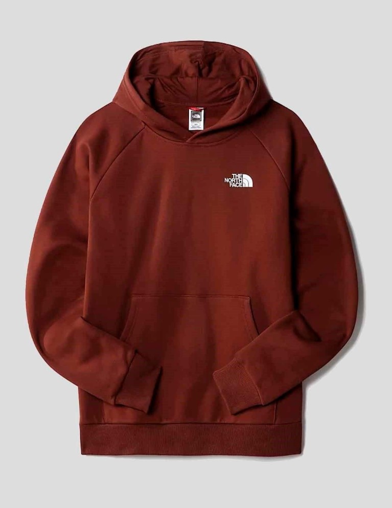 Sudadera THE NORTH FACE raglan red box hoodie dark oak
