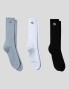LACOSTE pack 3 calzini argente / blanc / noir