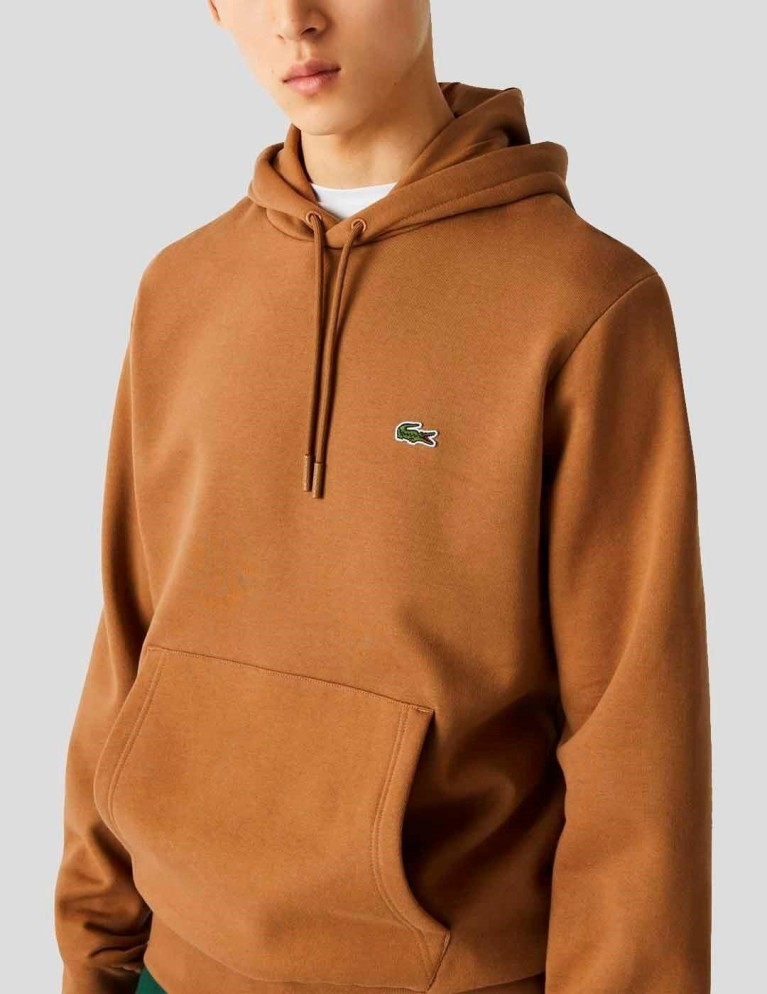 Sudadera LACOSTE sudadera con capucha algodón ecológico leafy
