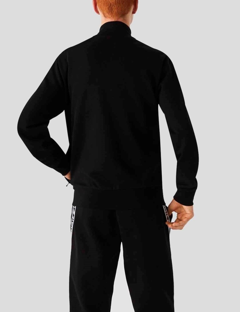 Sudadera LACOSTE sudadera con cremallera regular fit noir