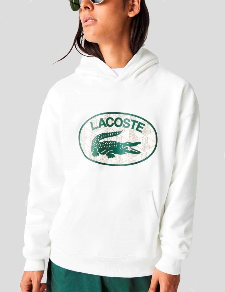 Sudadera LACOSTE sudadera con capucha loose fit farine