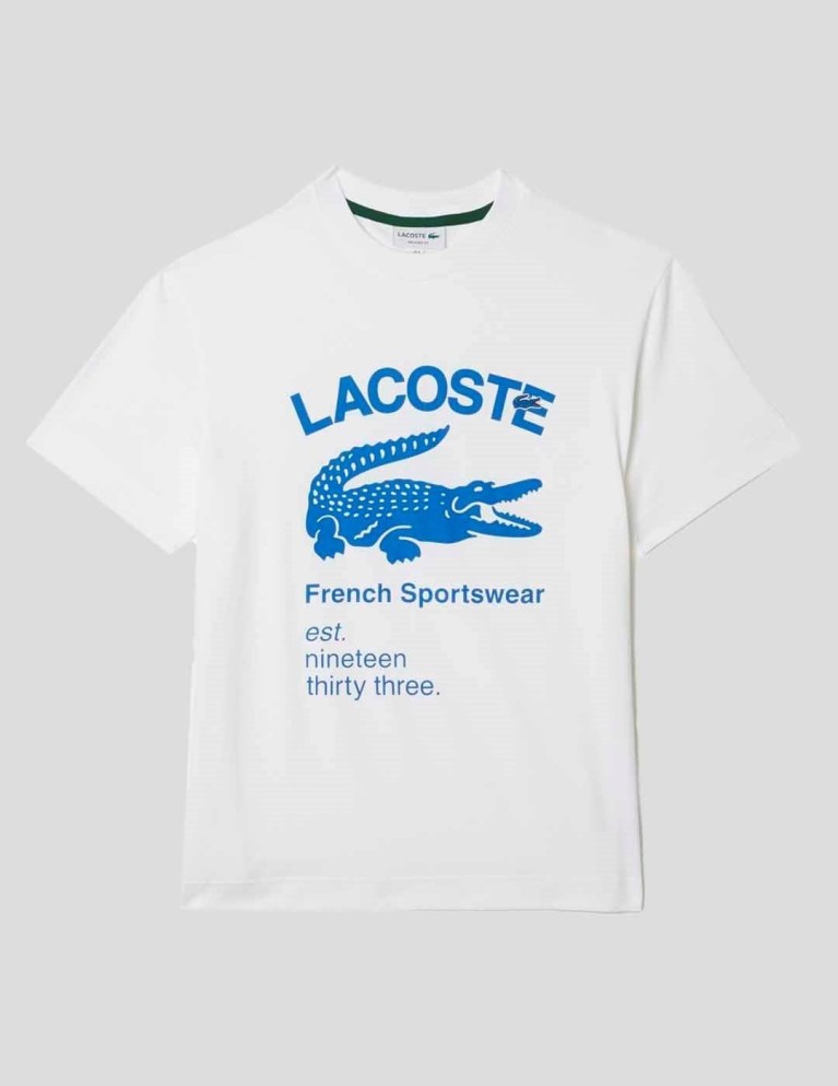 Camiseta LACOSTE relaxed fit crocodile tee blanc