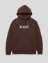Suadera HUF essenziali og logo p / o hoodie cioccolato