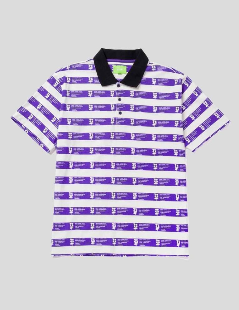 Camiseta HUF cartwright printed polo natural