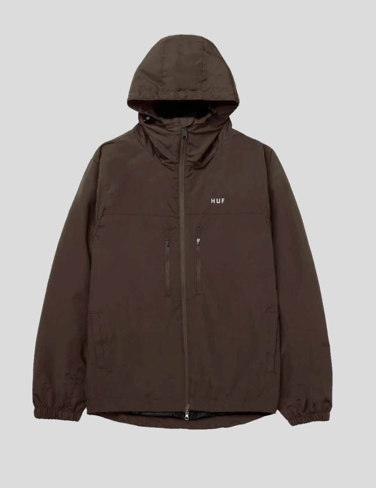 Chaqueta HUF essentials zip standard shell chocolate