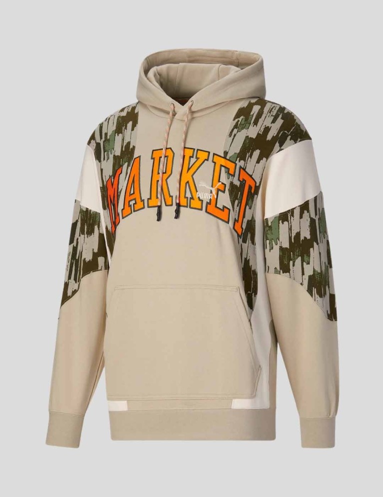 Sudadera PUMA x market relaxed logo hoodie putty