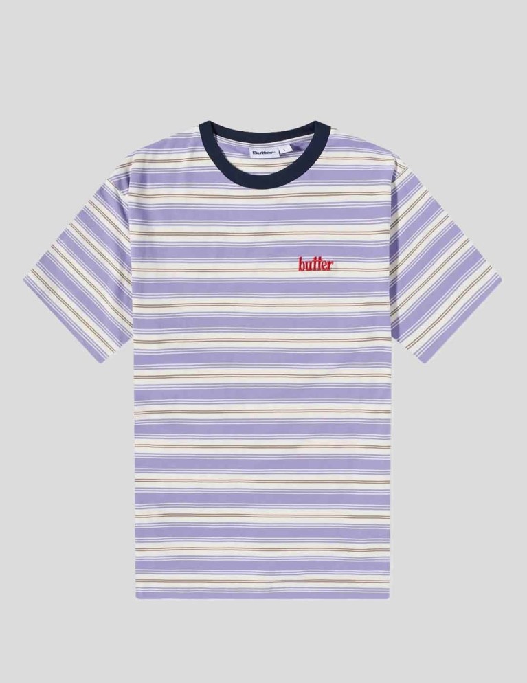 Camiseta BUTTER GOODS cliff stripe tee corn flower / white