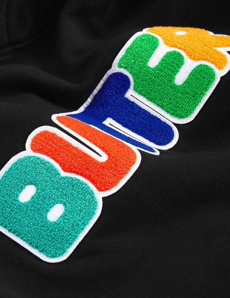 Sudadera BUTTER GOODS rounded chenille applique hood black