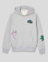 LACOSTE felpa vacanza con fumetto argente chine timbratura