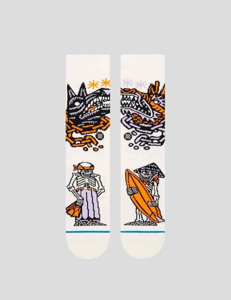 Calcetines STANCE x dj clash socks off white