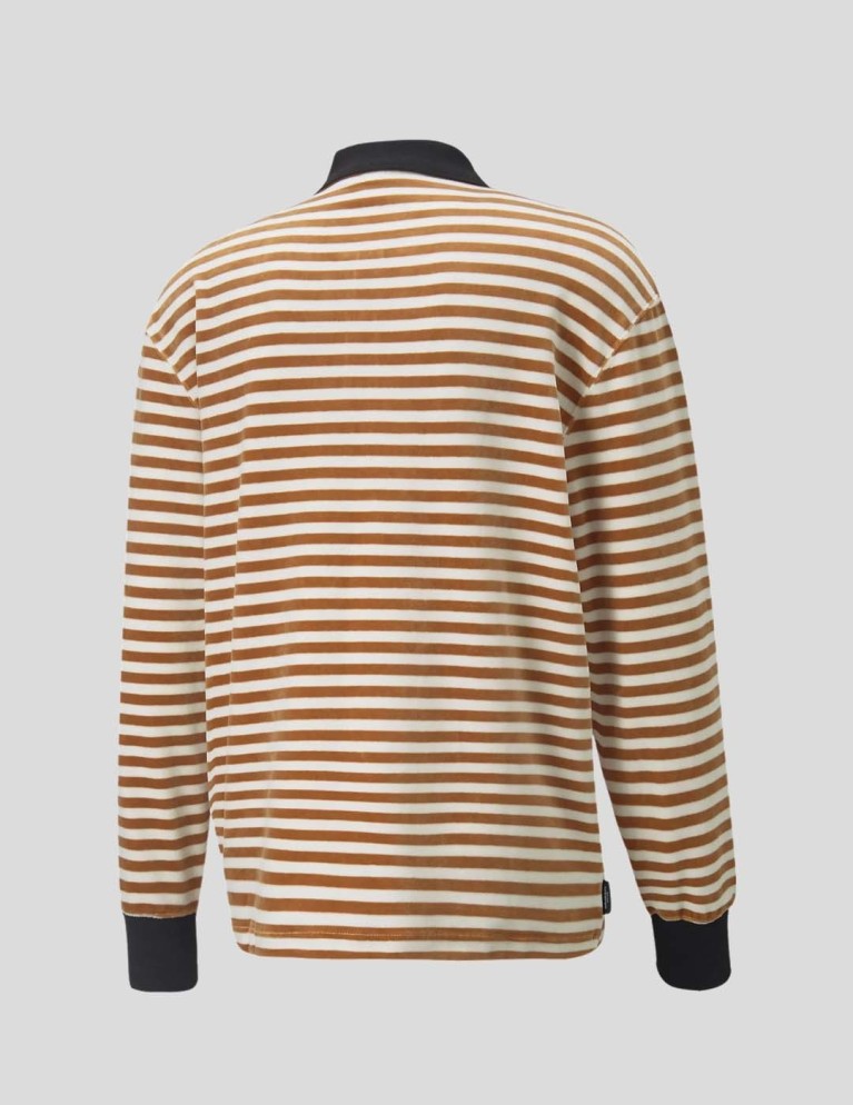 Sudadera PUMA downtown velour polo desert tan/aop