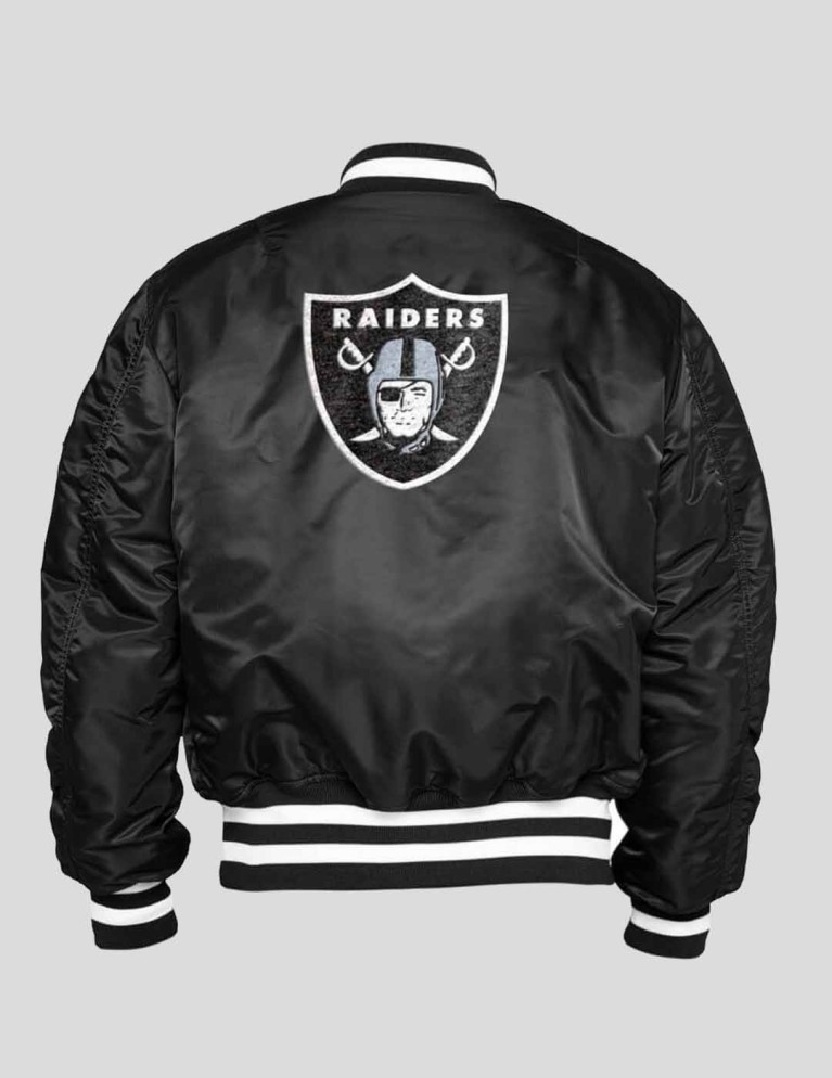 Chaqueta NEW ERA x alpha industries las vegas raiders varsity jacket black/white