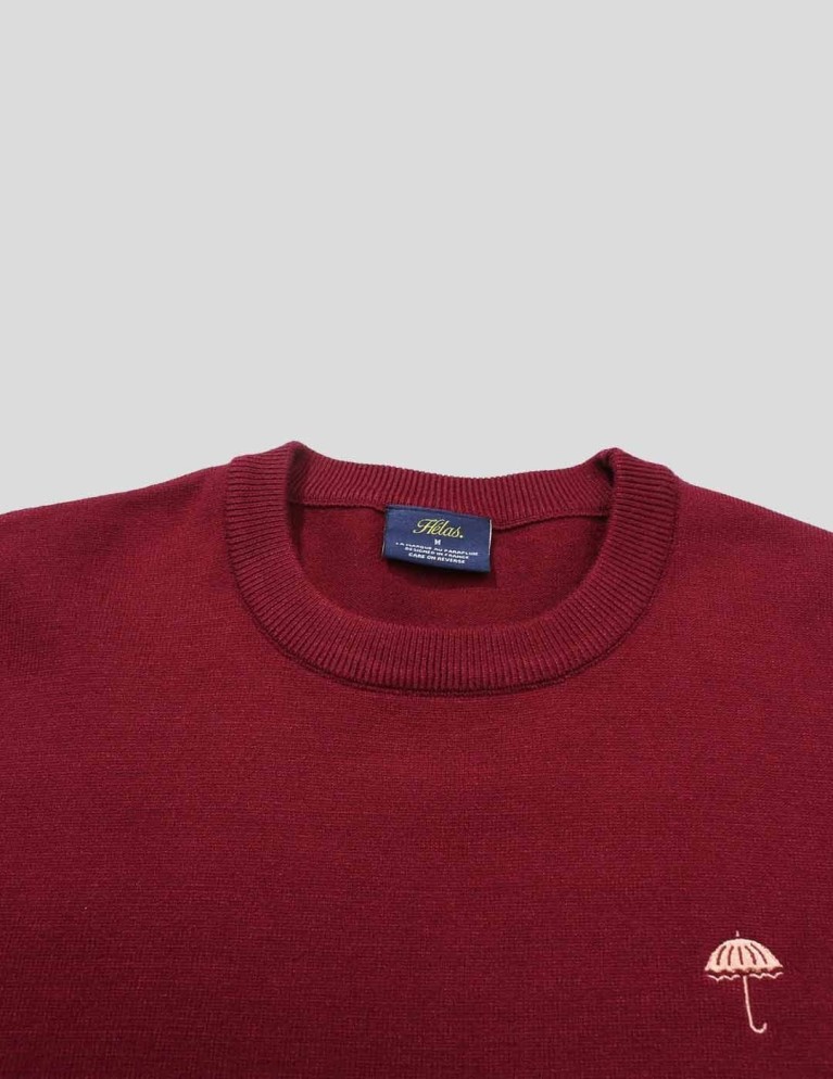 Sudadera HÉLAS classic knit crewneck burgundy