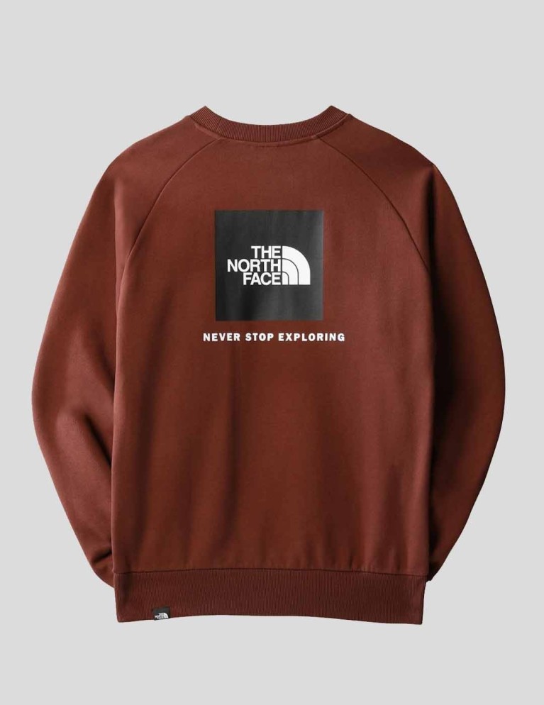 Sudadera THE NORTH FACE raglan red box crew new dark oak