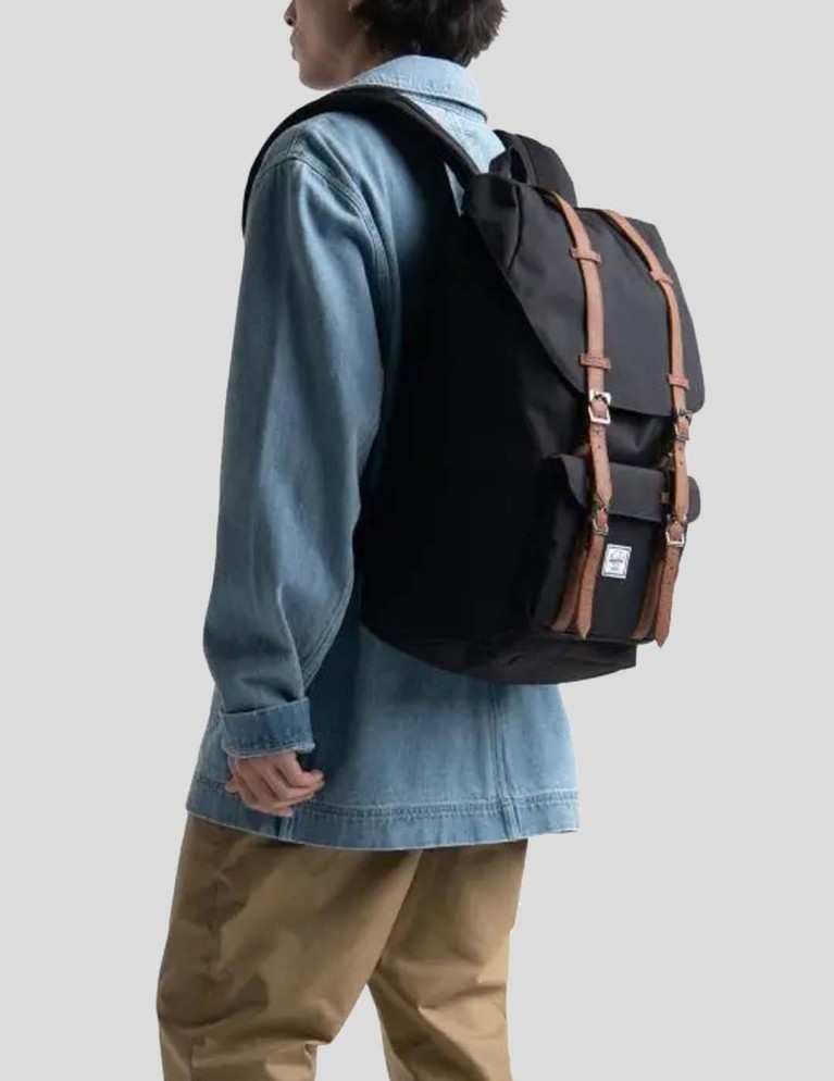 Mochila HERSCHEL little america backpack black/saddle