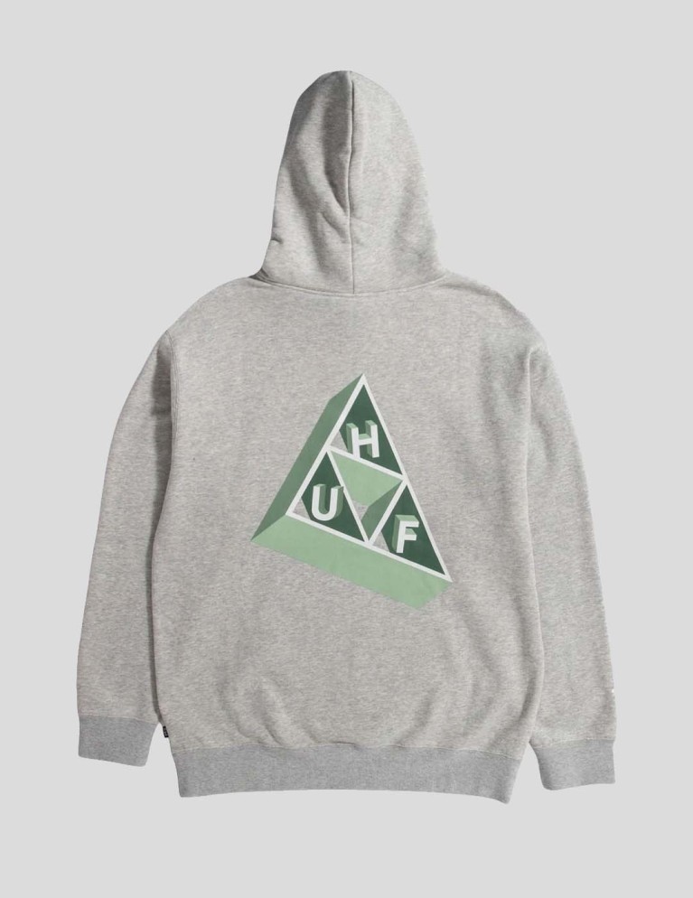 Sudadera HUF based triple triangle hoodie heather grey