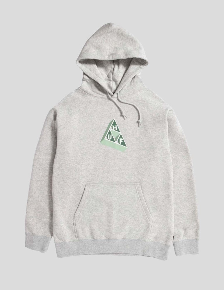 Sudadera HUF based triple triangle hoodie heather grey