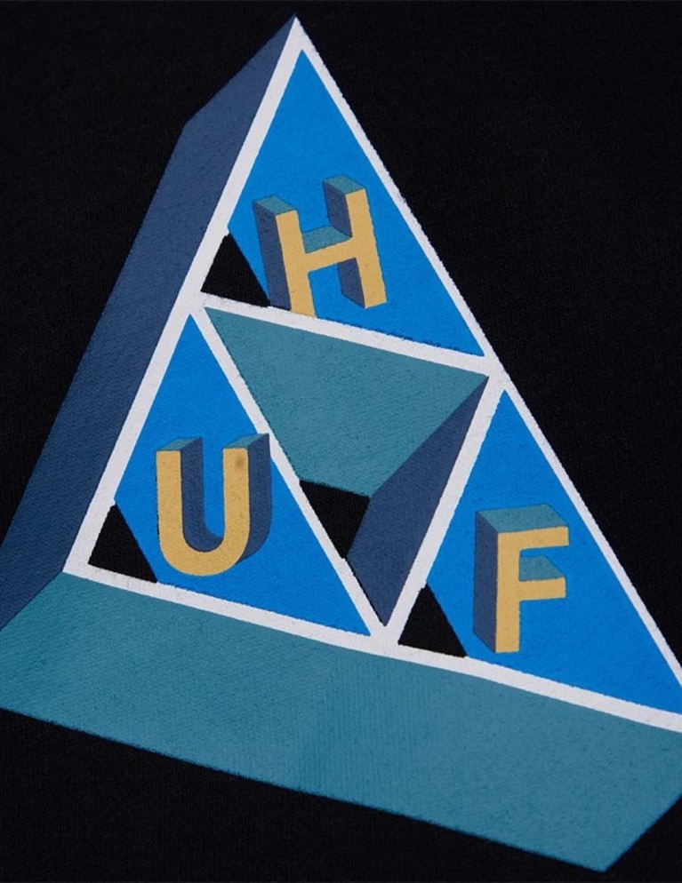 Sudadera HUF based triple triangle hoodie black
