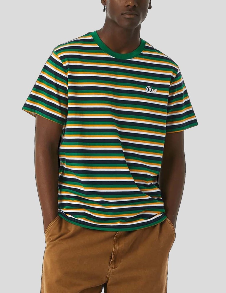 Camiseta HUF webster stripe knit top gold