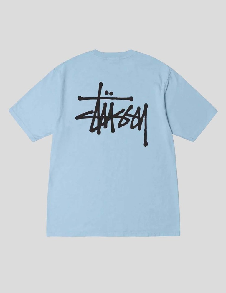 Camiseta STUSSY basic pigment dyed tee sky blue