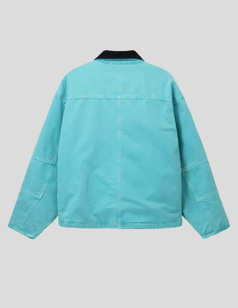 Chaqueta STUSSY washed canvas shop jacket teal