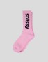 Calcetines STUSSY helvetica crew socks pink/black