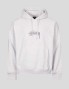 Felpa STUSSY logo stock applicare cappuccio cenere Heather