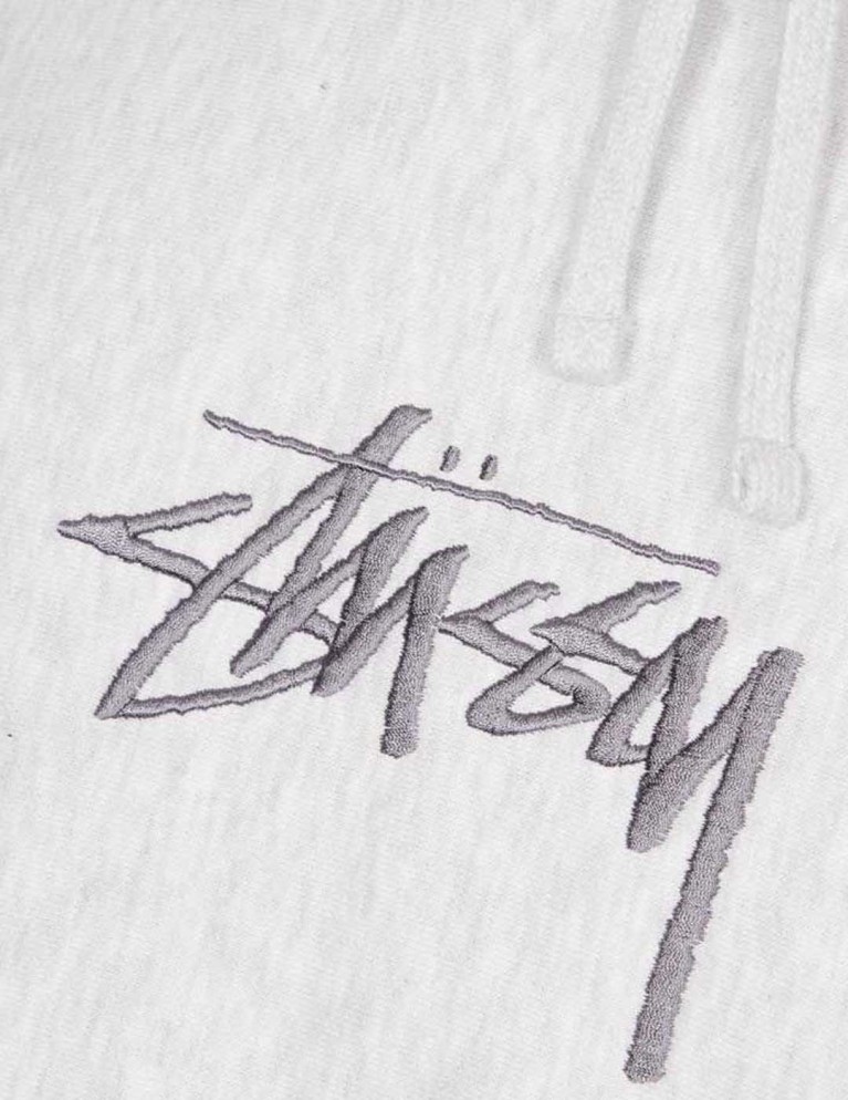 Sudadera STUSSY stock logo applique hood ash heather