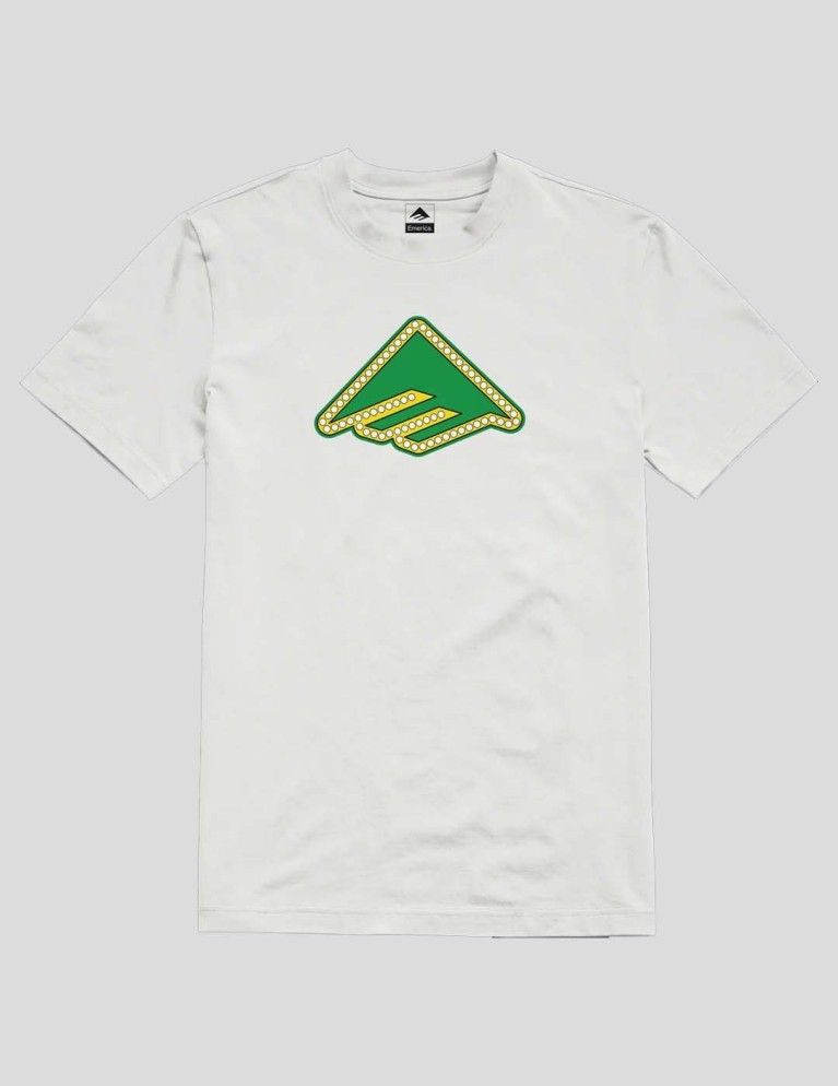 Camiseta EMERICA x shake junt triangle lights tee white
